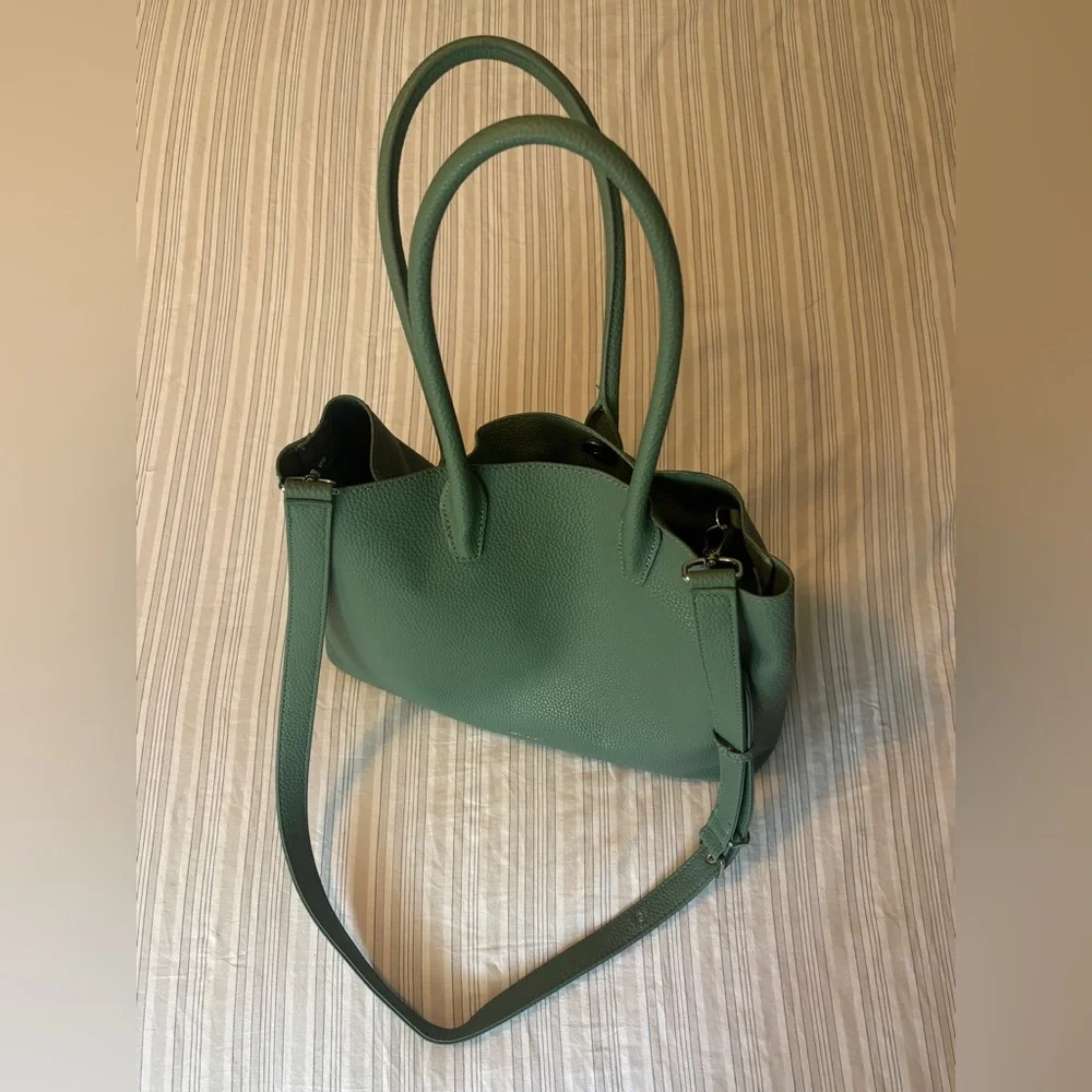 Matt & Nat Green Pebbled Satchel